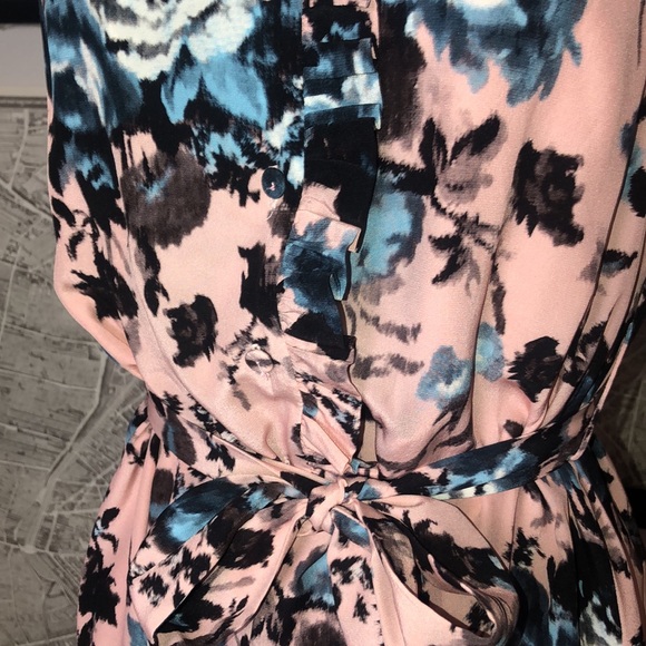 ERDEM SEBLA Floral Pink and Blue Sleeveless Dress Size 6 - Picture 7 of 16